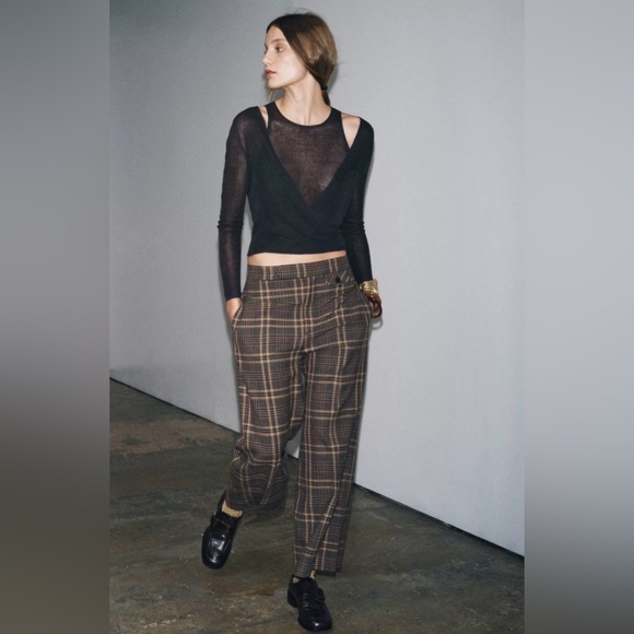 Zara Pants - Zara Woman ZW Collection Plaid Ankle Pants
